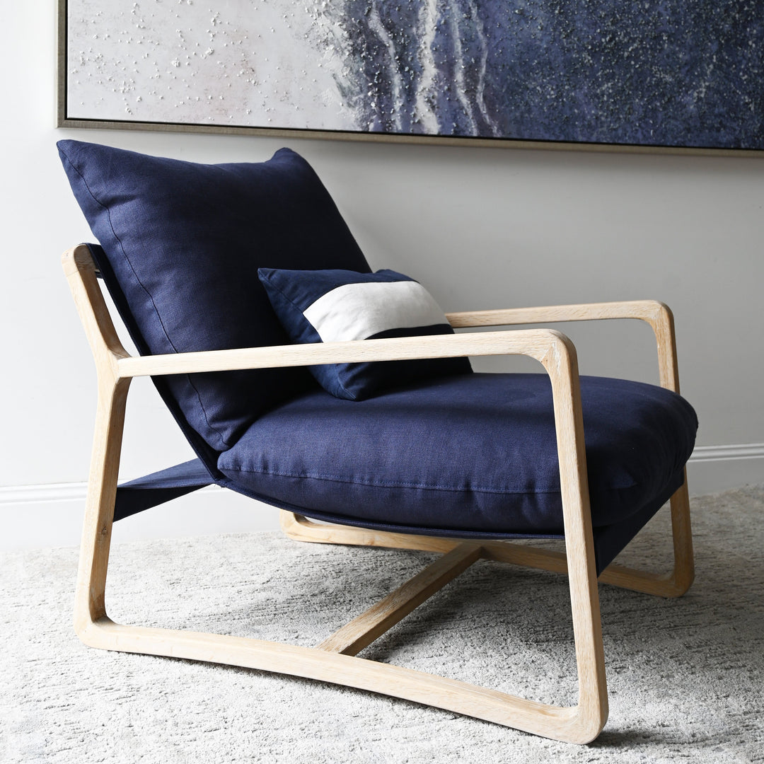 Drift Sling Linen & Oak Armchair