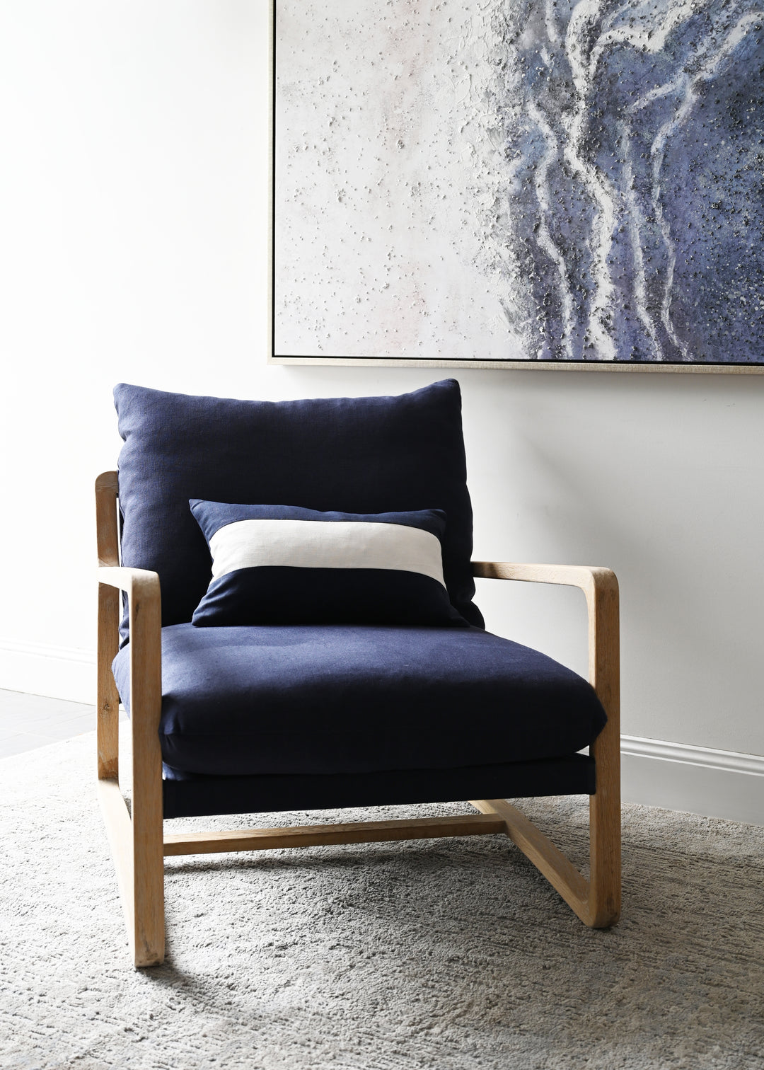 Drift Sling Linen & Oak Armchair