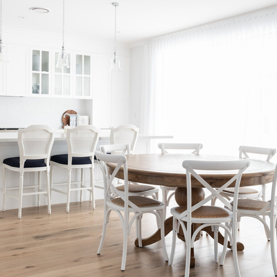 Carter Cross-back Dining Chair With Rattan Seat