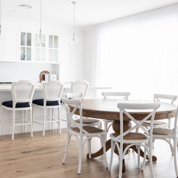 Carter Cross-back Dining Chair With Rattan Seat