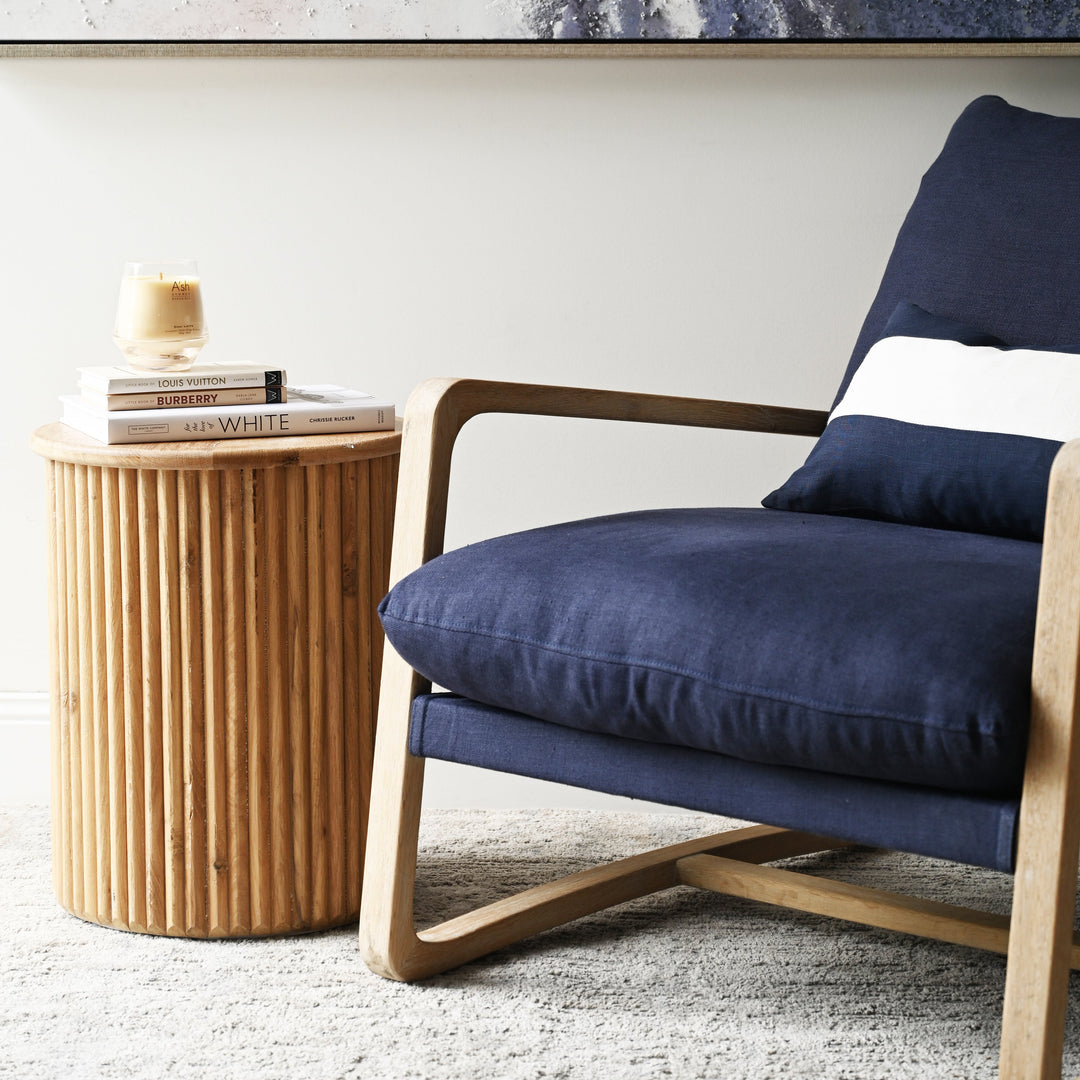 Drift Sling Linen & Oak Armchair