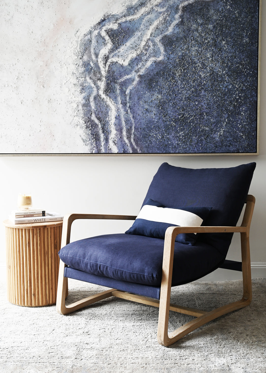 Drift Sling Linen & Oak Armchair