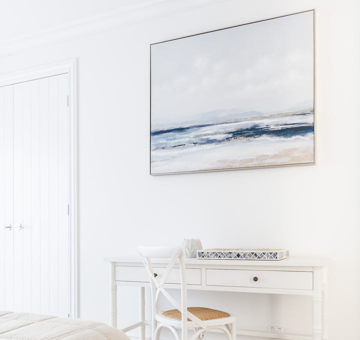 Ocean Breeze Extra Large Canvas In Antique Silver Frame