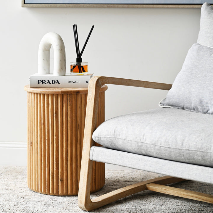 Drift Sling Linen & Oak Armchair