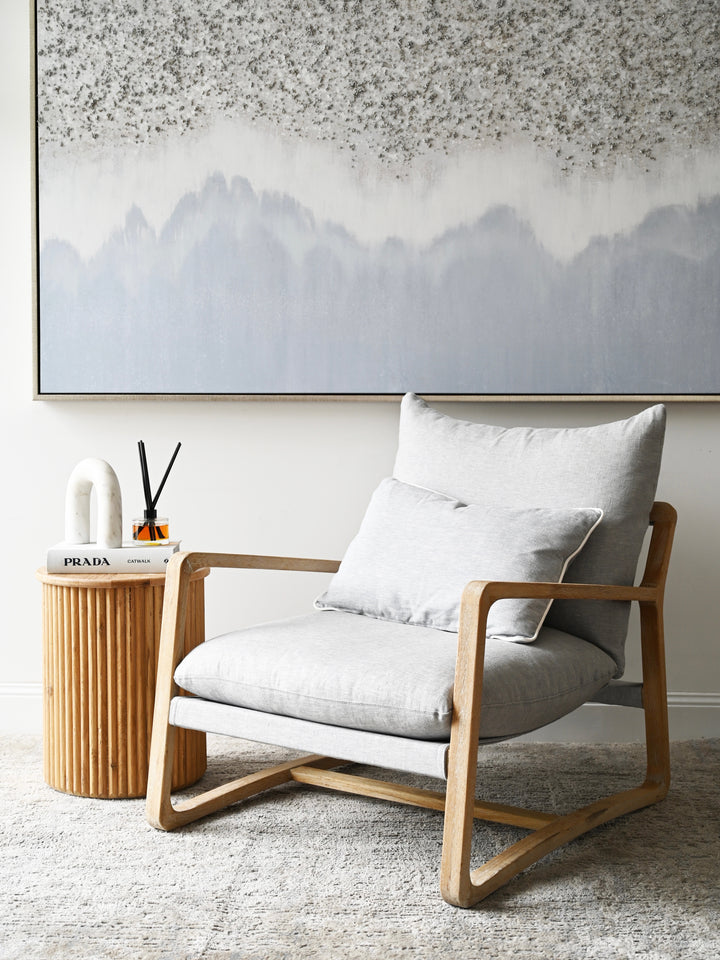 Drift Sling Linen & Oak Armchair