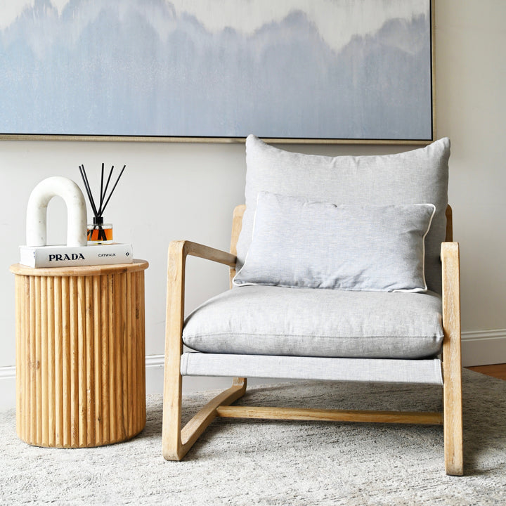 Drift Sling Linen & Oak Armchair