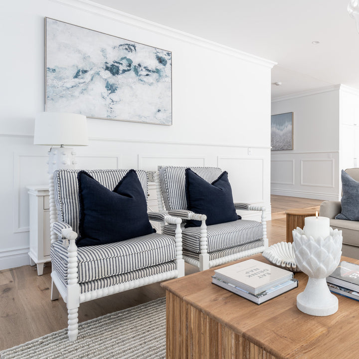 Bobbin Linen And Oak Armchair