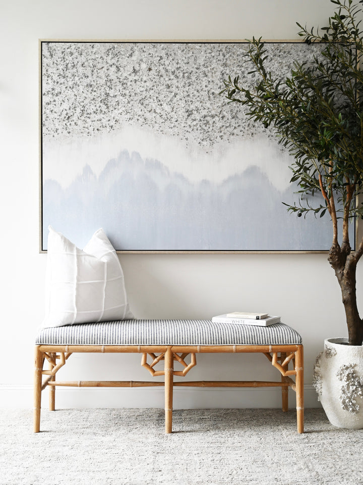 Raffles Linen Upholstered Oak Bench Seat