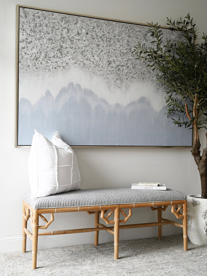 Raffles Linen Upholstered Oak Bench Seat