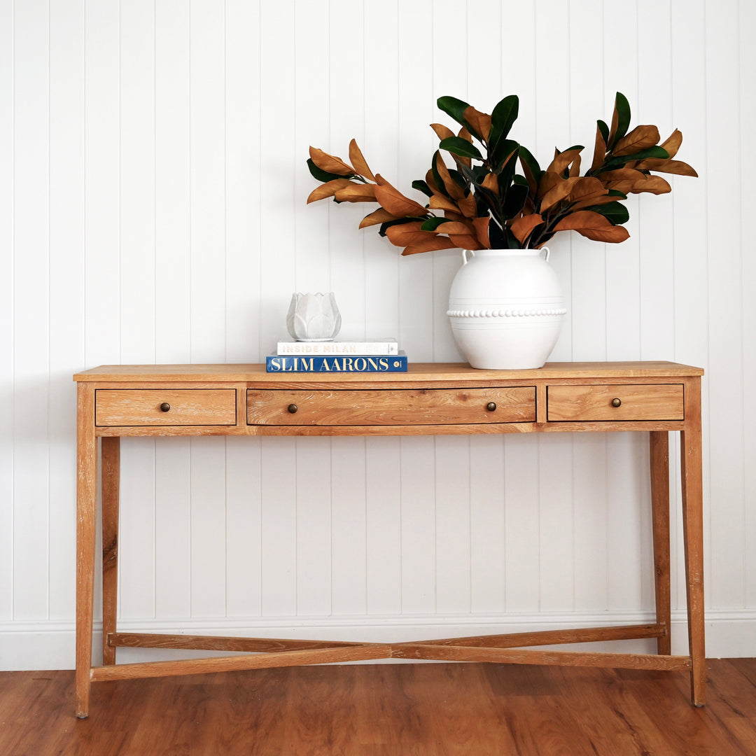 Asher Three Drawer Console Table