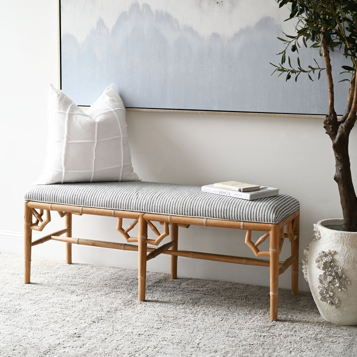 Raffles Linen Upholstered Oak Bench Seat
