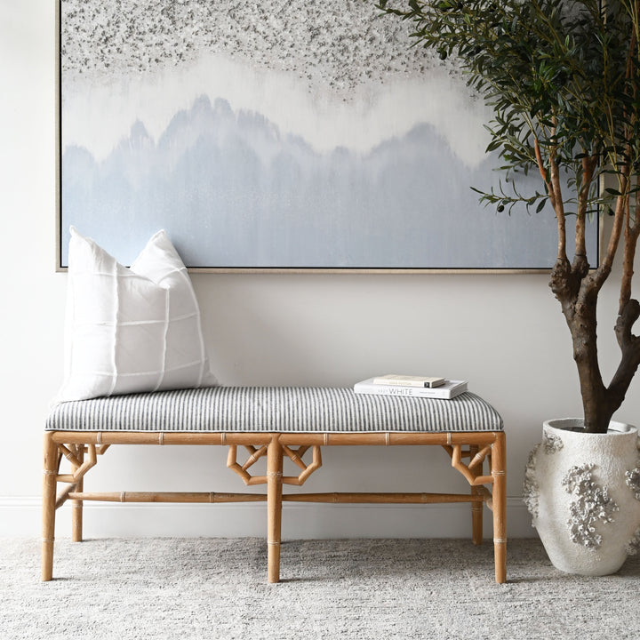 Raffles Linen Upholstered Oak Bench Seat