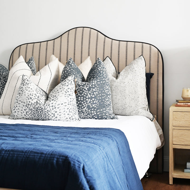 Emily Deluxe Linen Bedhead Navy Blue Wide Stripe Royal Navy