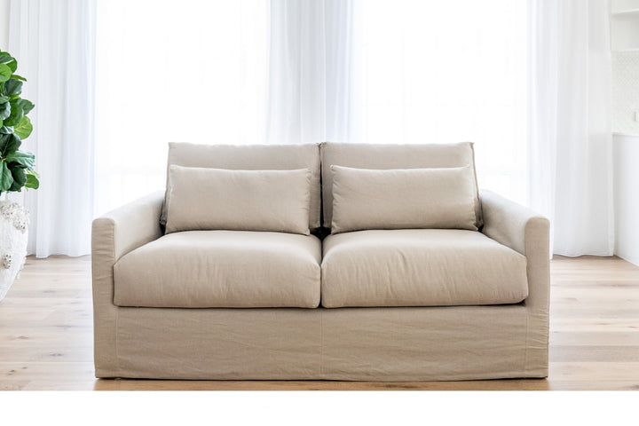 Capri Slip Cover Linen 2 Seater Lounge - Covers Only
