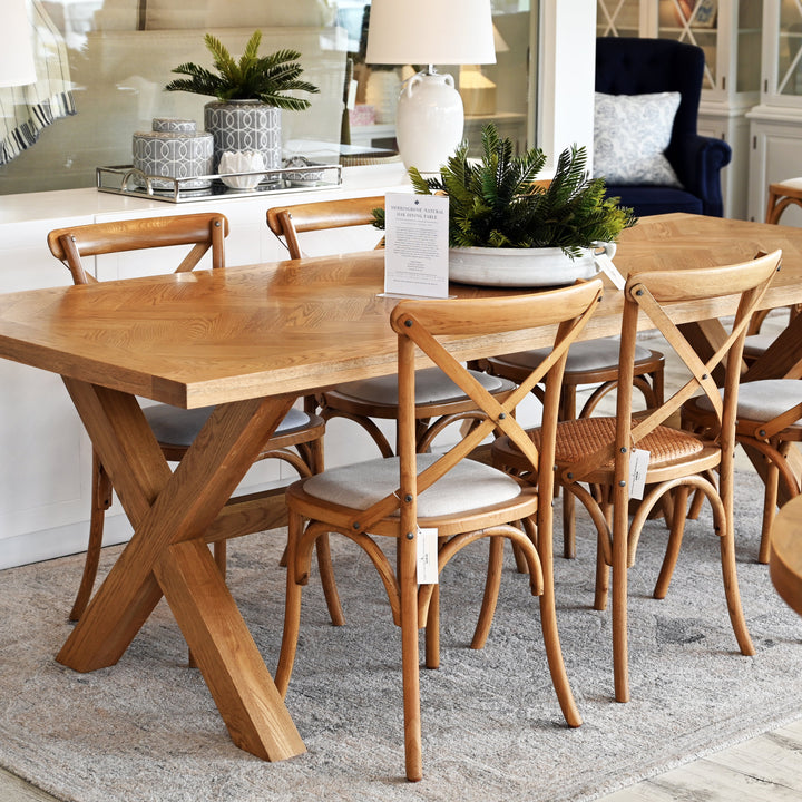 Herringbone Natural Oak Dining Table
