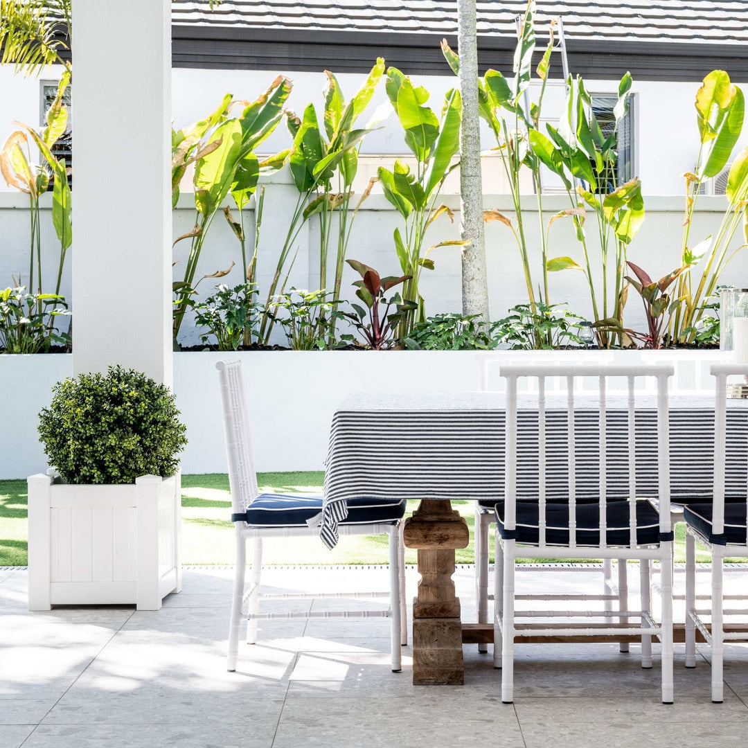 Hamptons Outdoor Square Pvc Planter Box - White