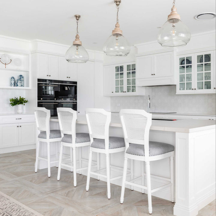 April Luxury Upholstered Kitchen Stool - Different batch
