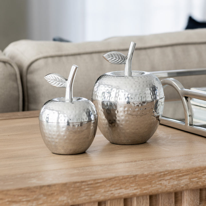 Silver Decorative Apple - 2 Sizes