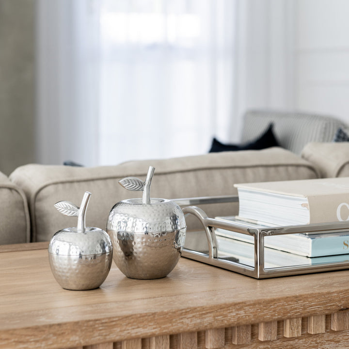 Silver Decorative Apple - 2 Sizes