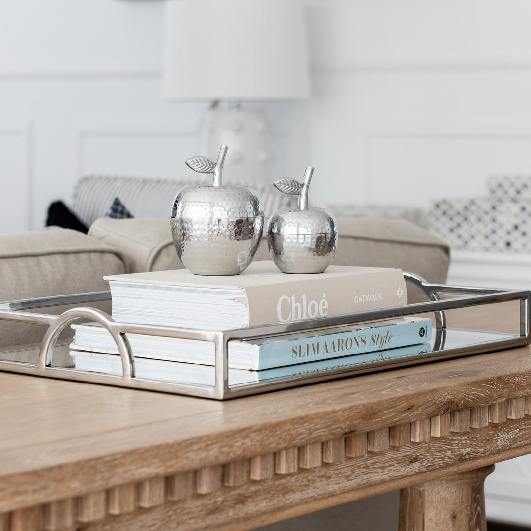 Silver Decorative Apple - 2 Sizes
