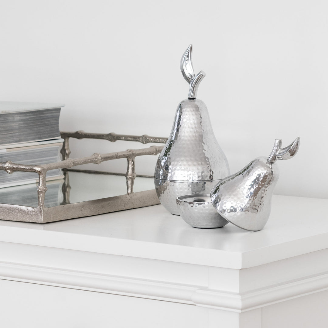 Silver Decorative Pear - 2 Sizes
