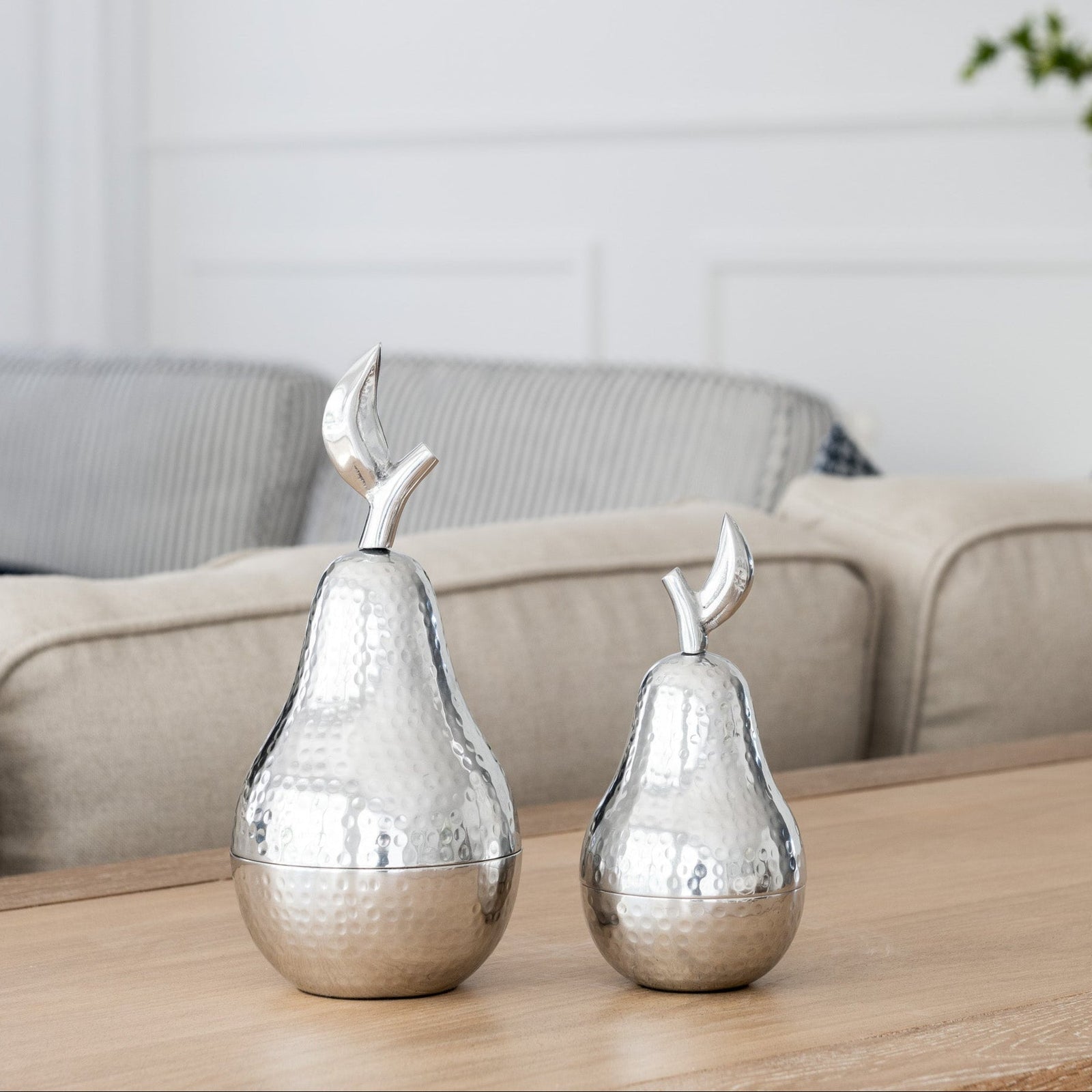 Silver Decorative Pear - 2 Sizes