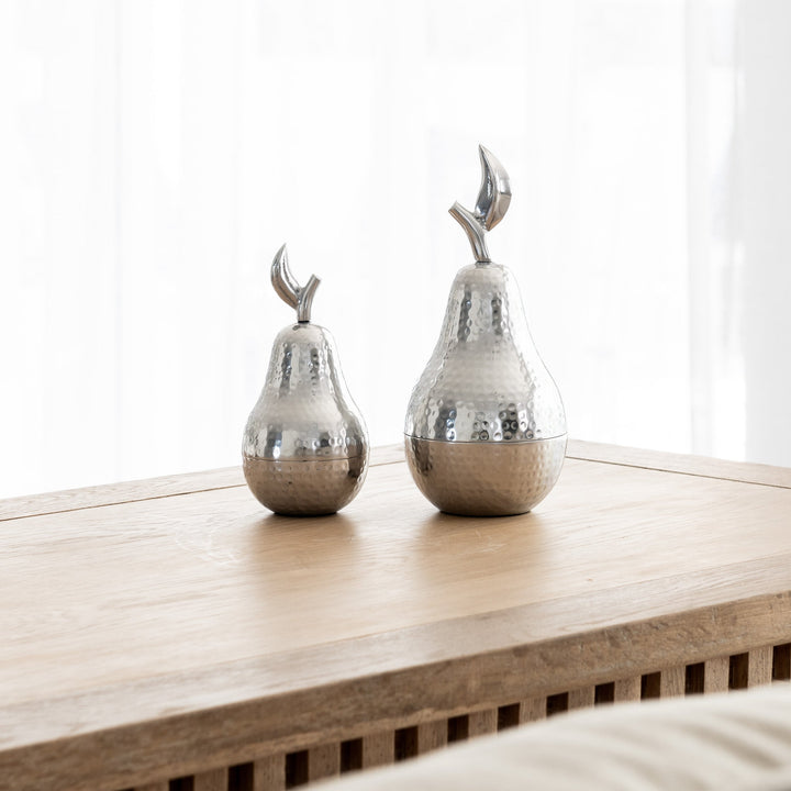 Silver Decorative Pear - 2 Sizes