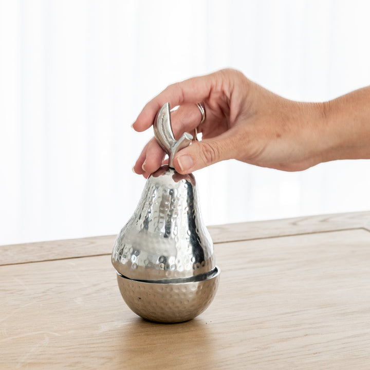 Silver Decorative Pear - 2 Sizes