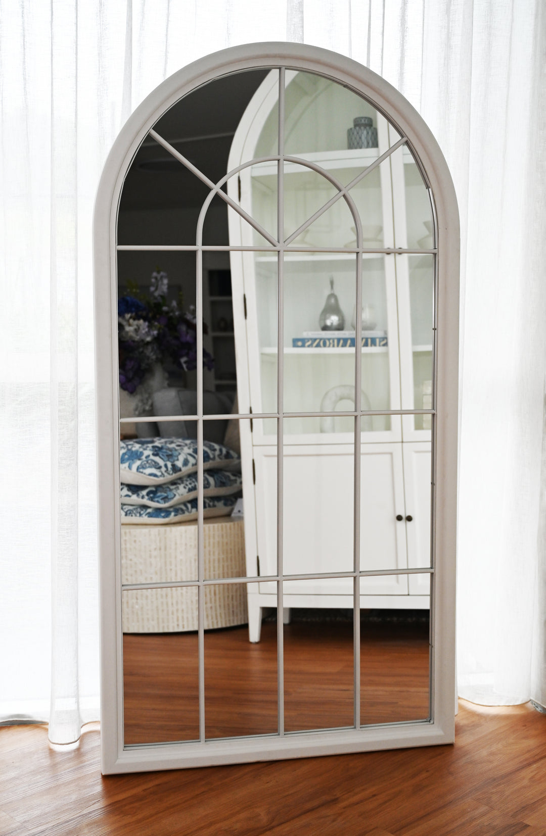 Cathedral White Long Wall or Floor Mirror