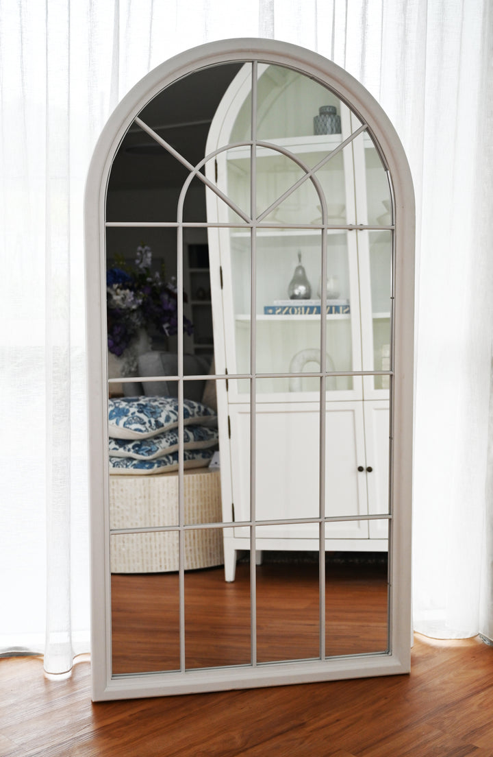 Cathedral White Long Wall or Floor Mirror