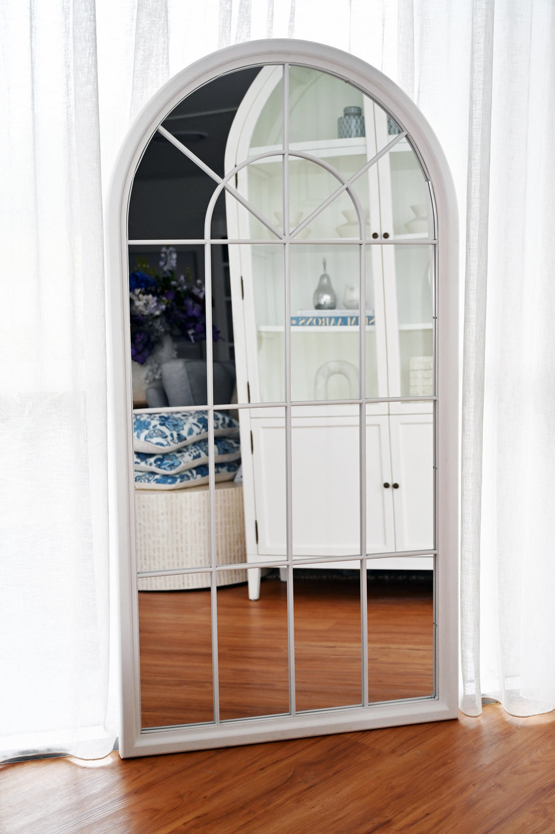 Cathedral White Long Wall or Floor Mirror