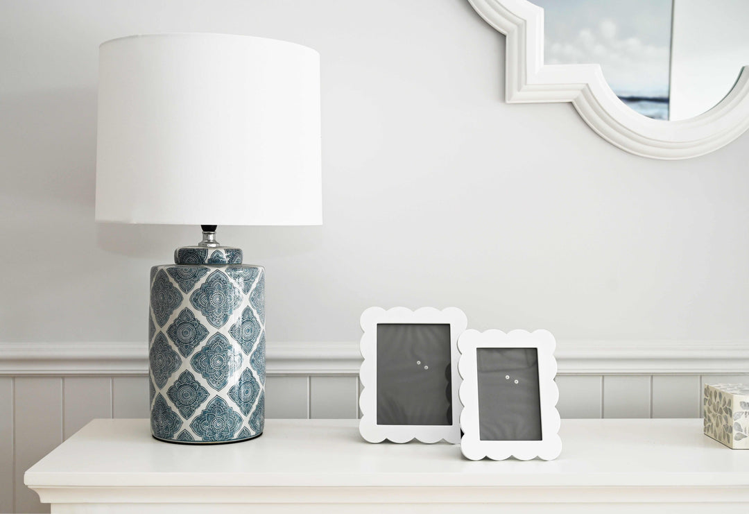Scallop White Photo Frame- 2 sizes available