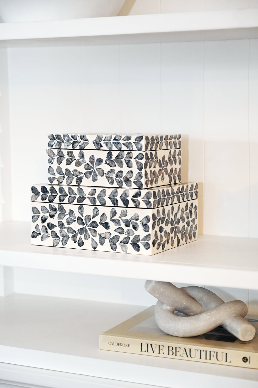 Vine Grey Mother Of Pearl Trinket boxes