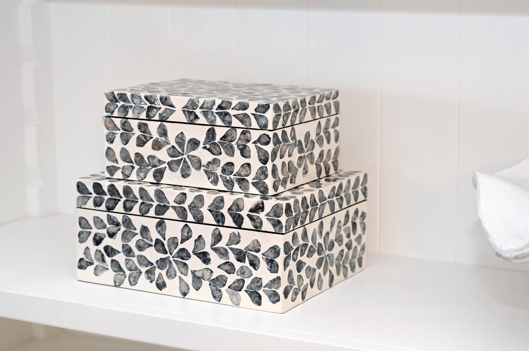 Vine Grey Mother Of Pearl Trinket boxes