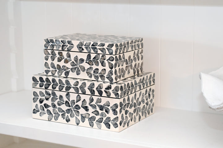 Vine Grey Mother Of Pearl Trinket boxes