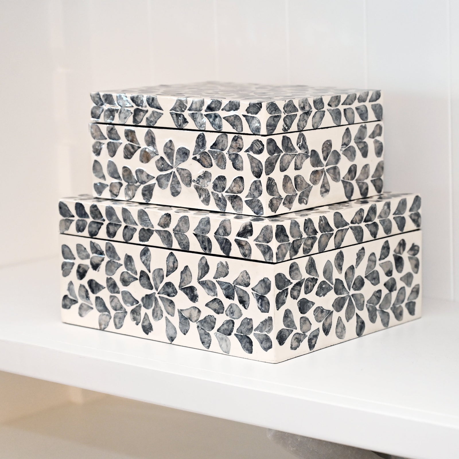 Vine Grey Mother Of Pearl Trinket boxes