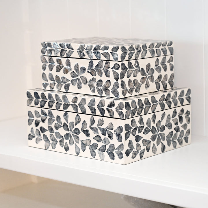 Vine Grey Mother Of Pearl Trinket boxes