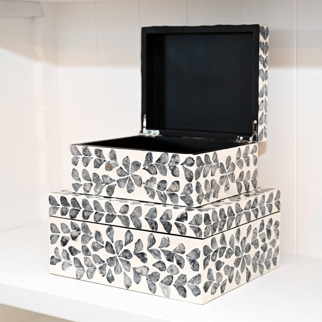 Vine Grey Mother Of Pearl Trinket boxes