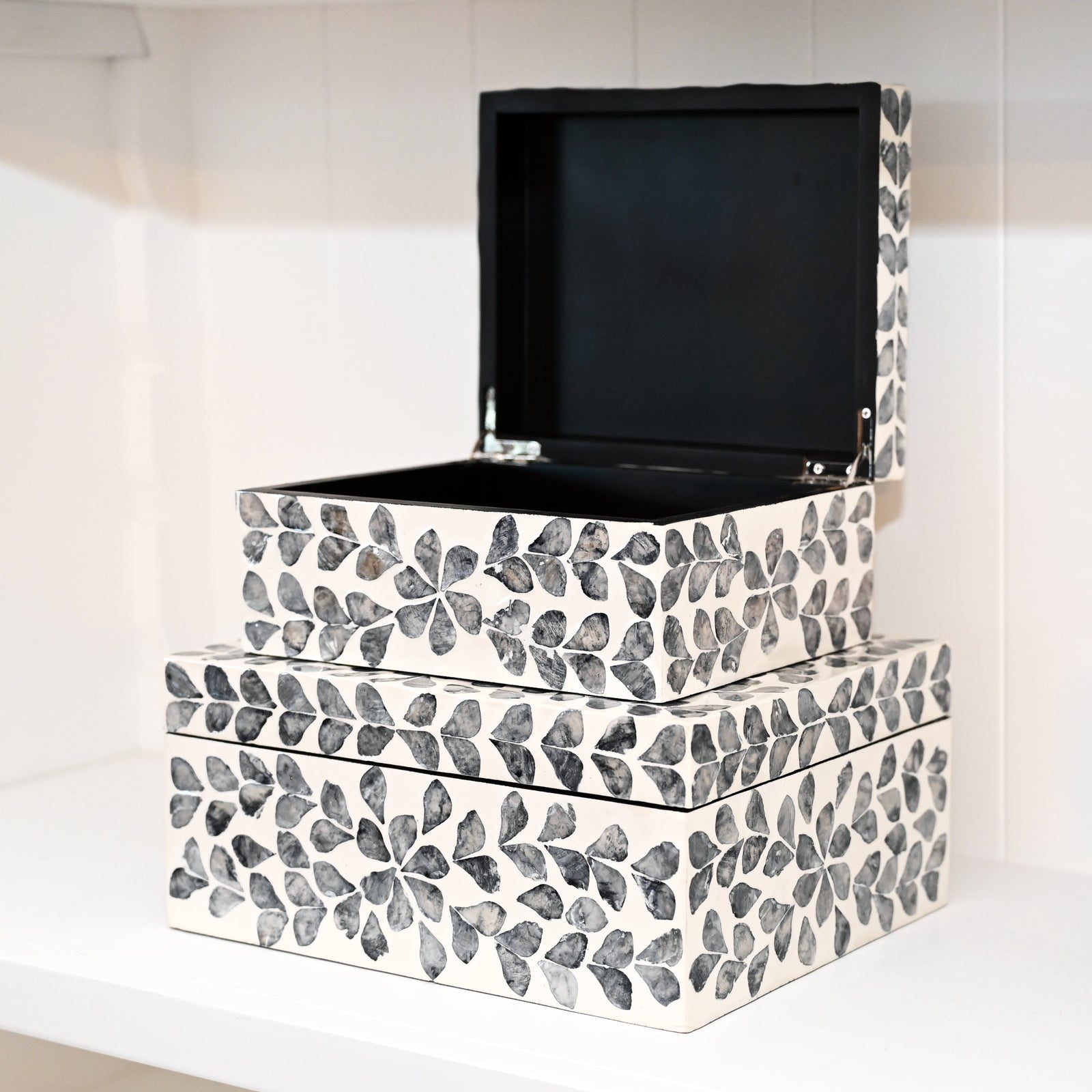 Vine Grey Mother Of Pearl Trinket boxes