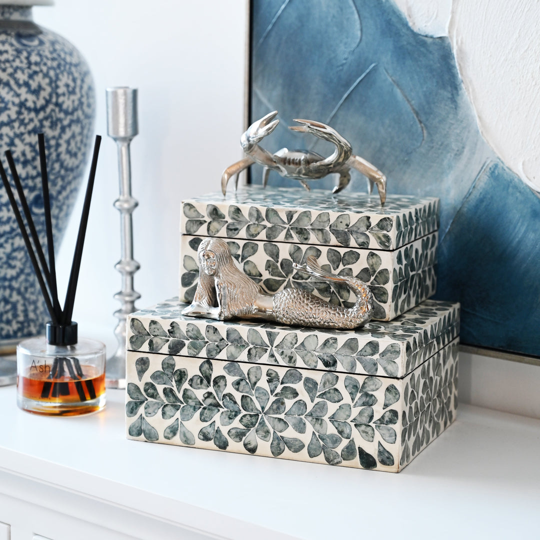 Vine Grey Mother Of Pearl Trinket boxes