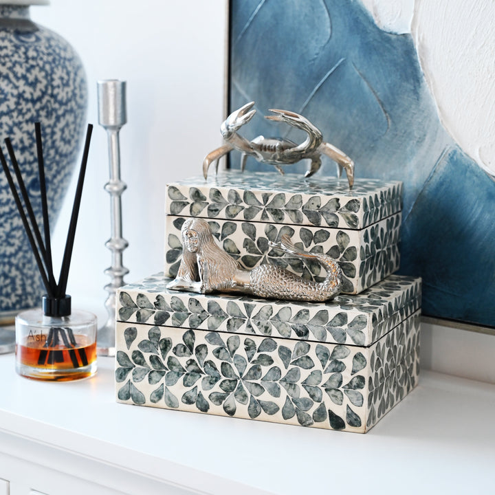 Vine Grey Mother Of Pearl Trinket boxes