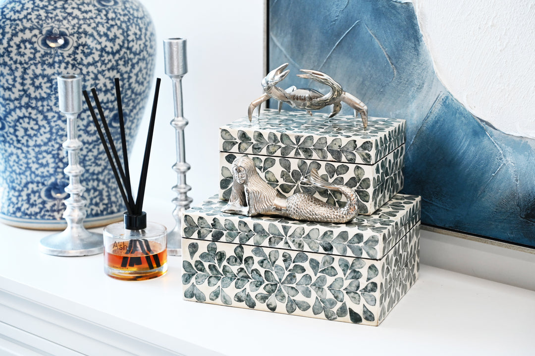 Vine Grey Mother Of Pearl Trinket boxes