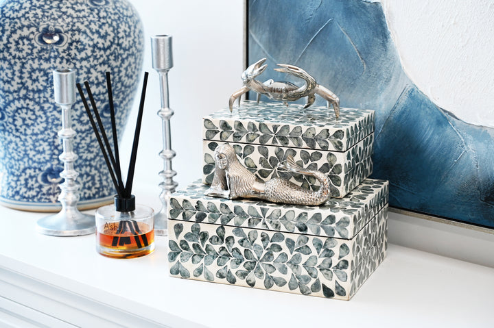 Vine Grey Mother Of Pearl Trinket boxes