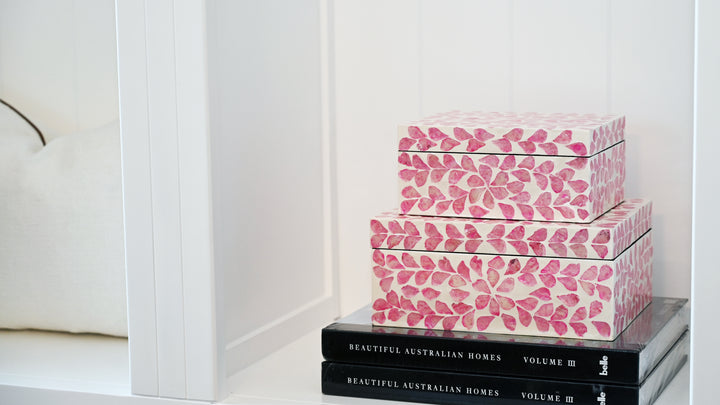 Vine Pink Mother Of Pearl Trinket boxes