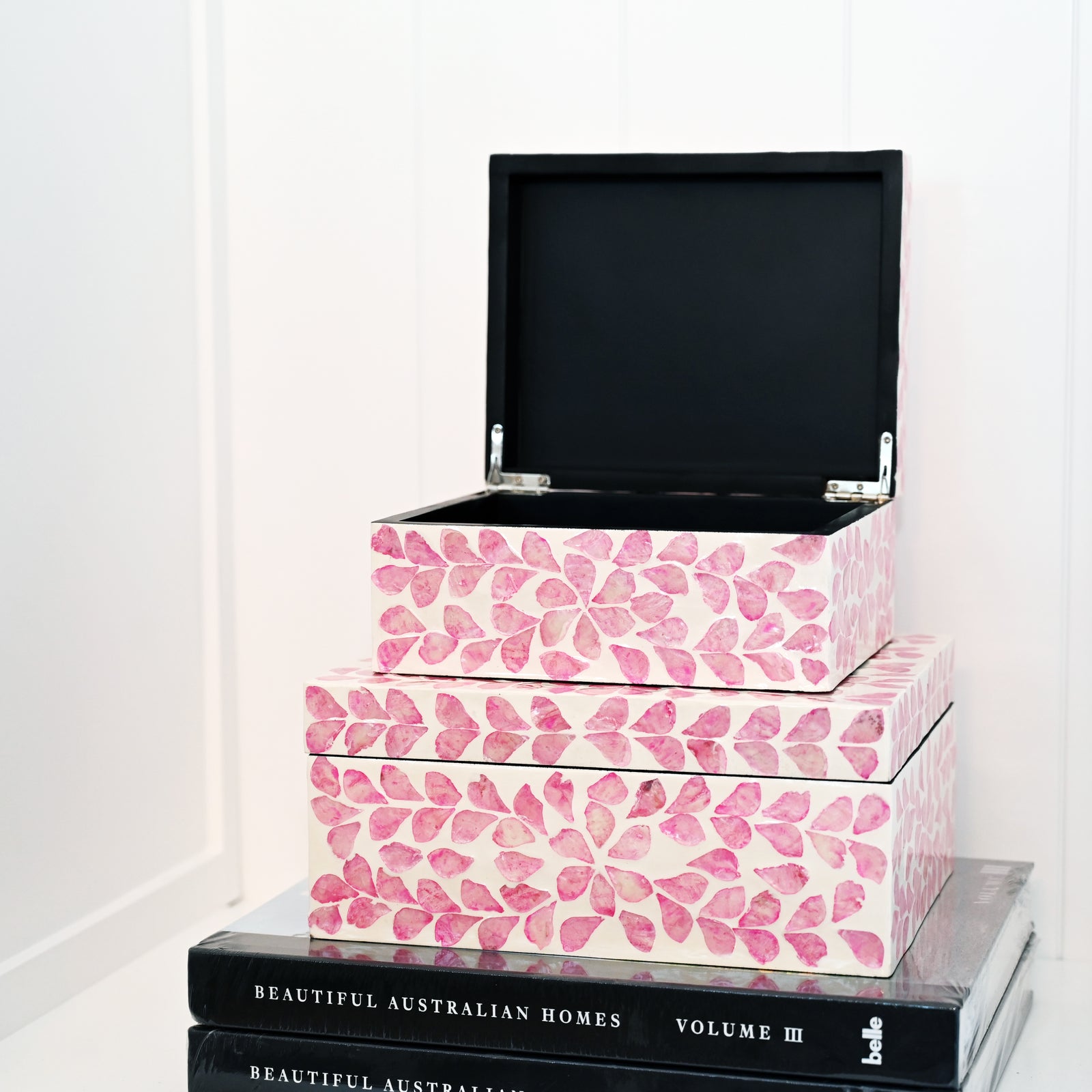 Vine Pink Mother Of Pearl Trinket boxes