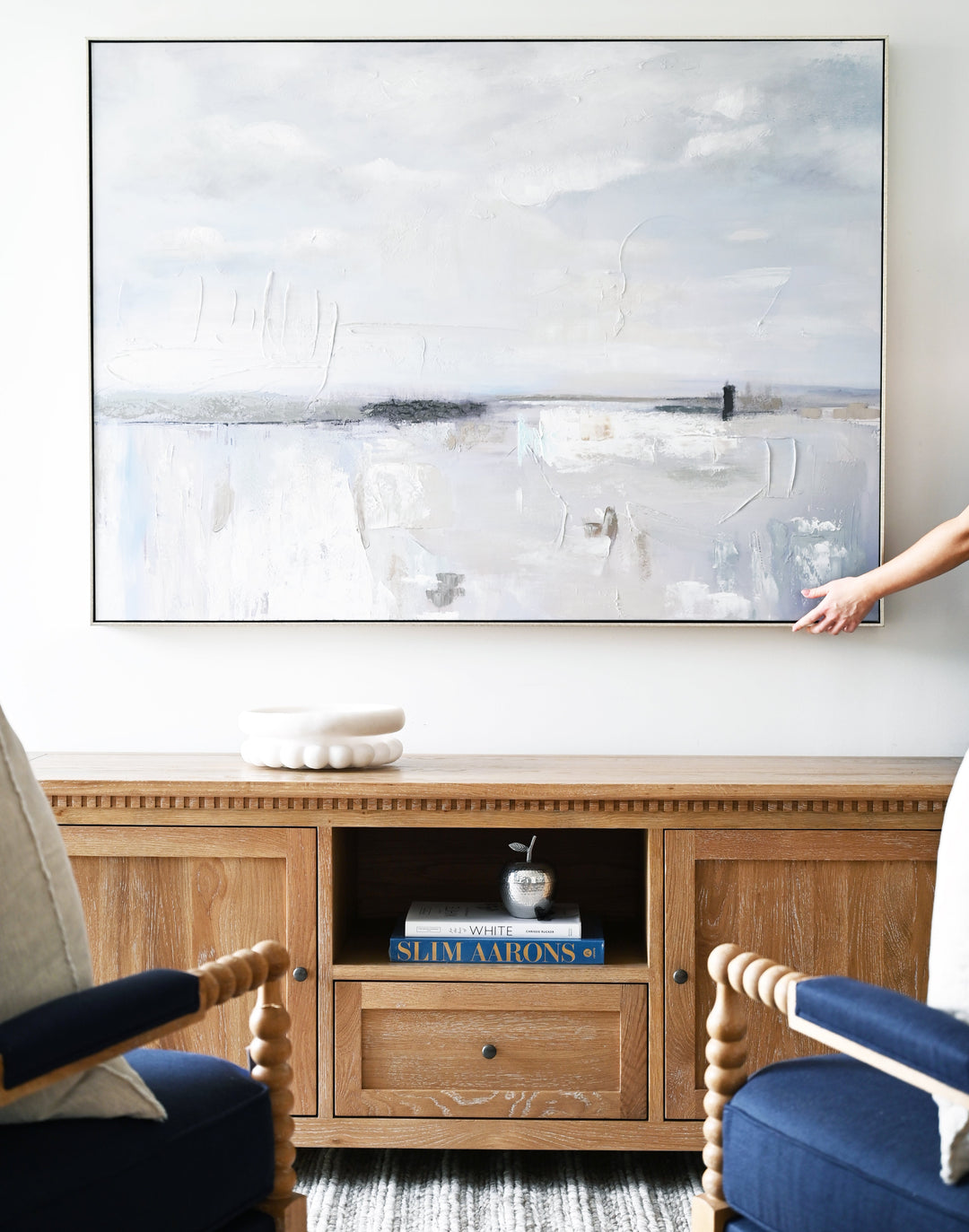 Ocean Whisper Canvas In Antique Silver Frame