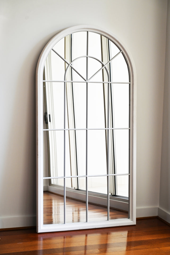 Cathedral White Long Wall or Floor Mirror