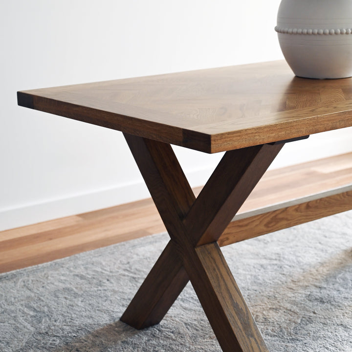 Herringbone Natural Oak Dining Table