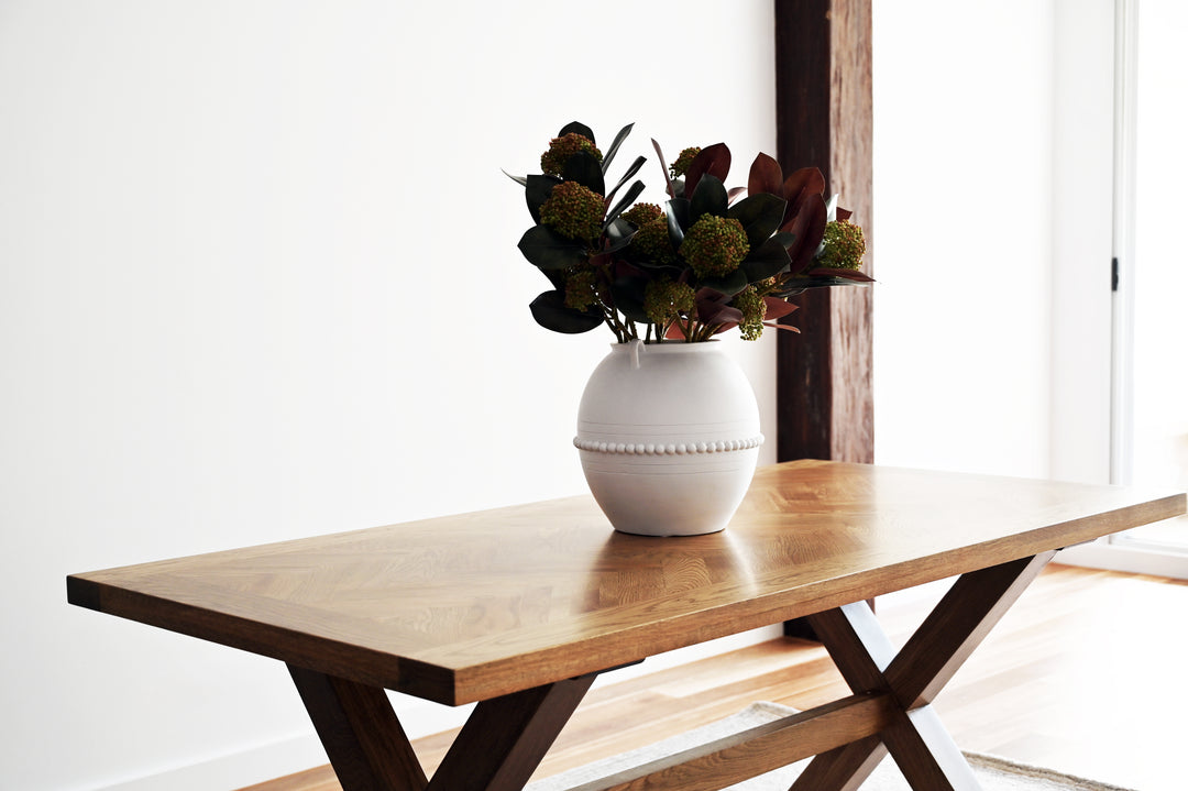 Herringbone Natural Oak Dining Table