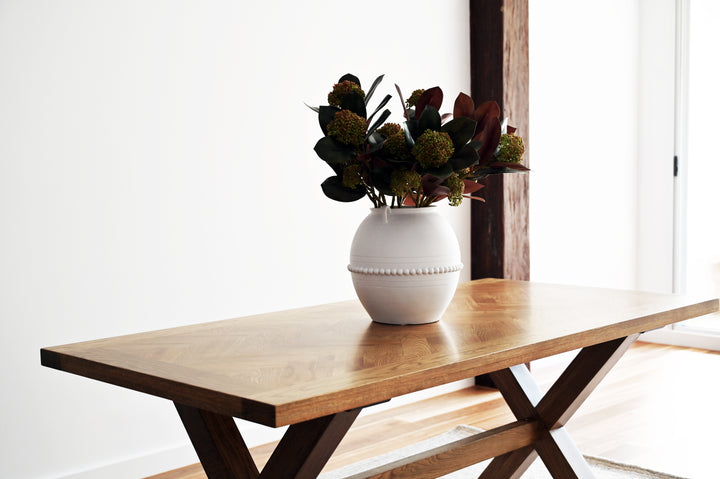 Herringbone Natural Oak Dining Table